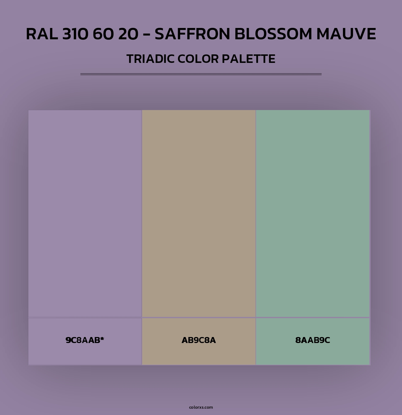 RAL 310 60 20 - Saffron Blossom Mauve - Triadic Color Palette
