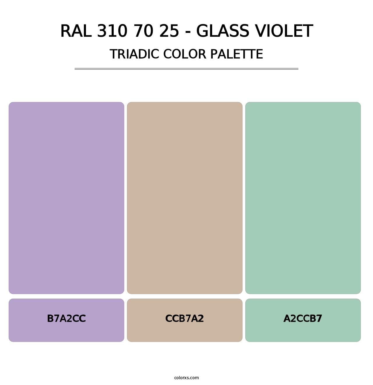 RAL 310 70 25 - Glass Violet - Triadic Color Palette