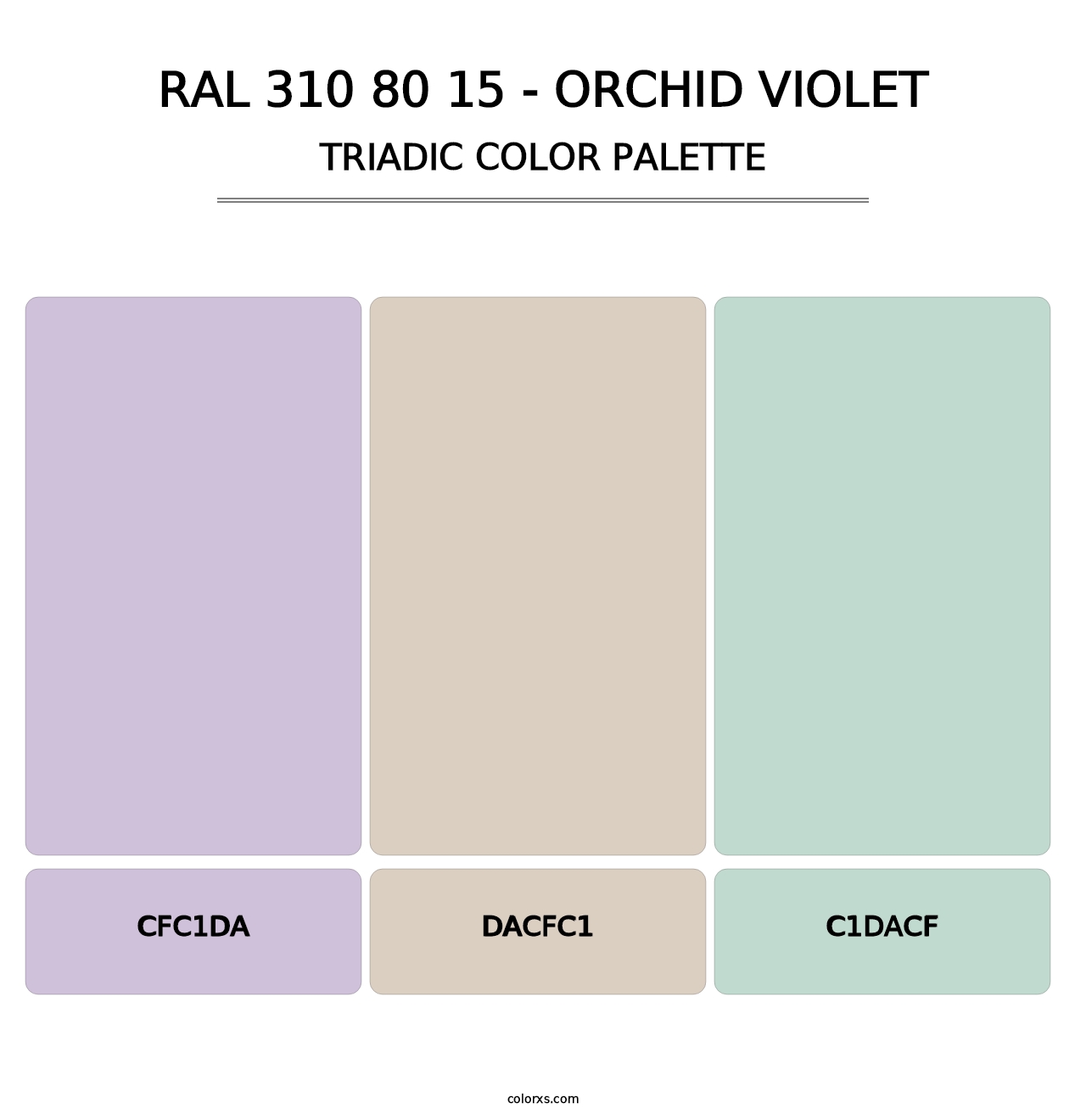 RAL 310 80 15 - Orchid Violet - Triadic Color Palette