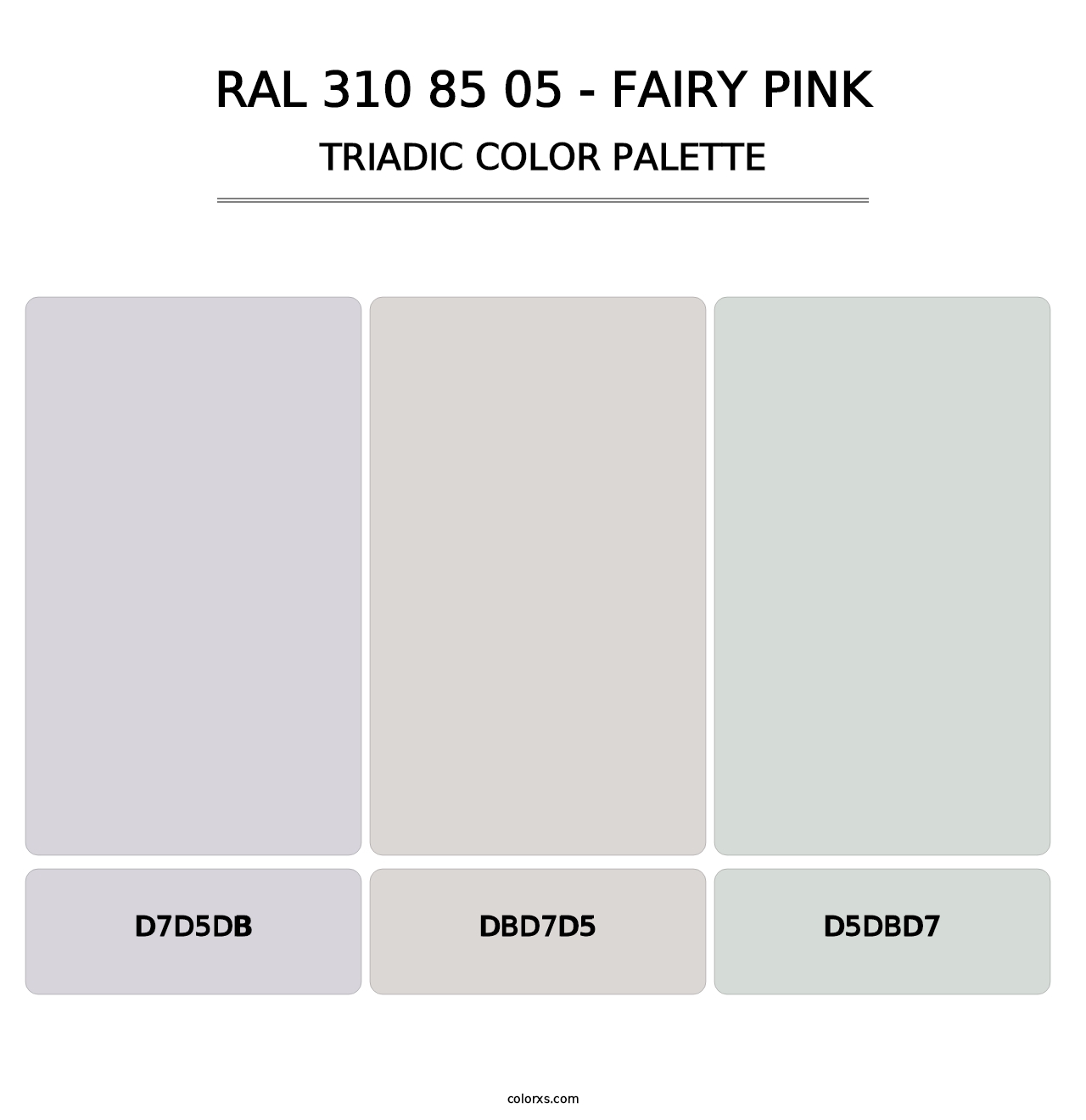 RAL 310 85 05 - Fairy Pink - Triadic Color Palette