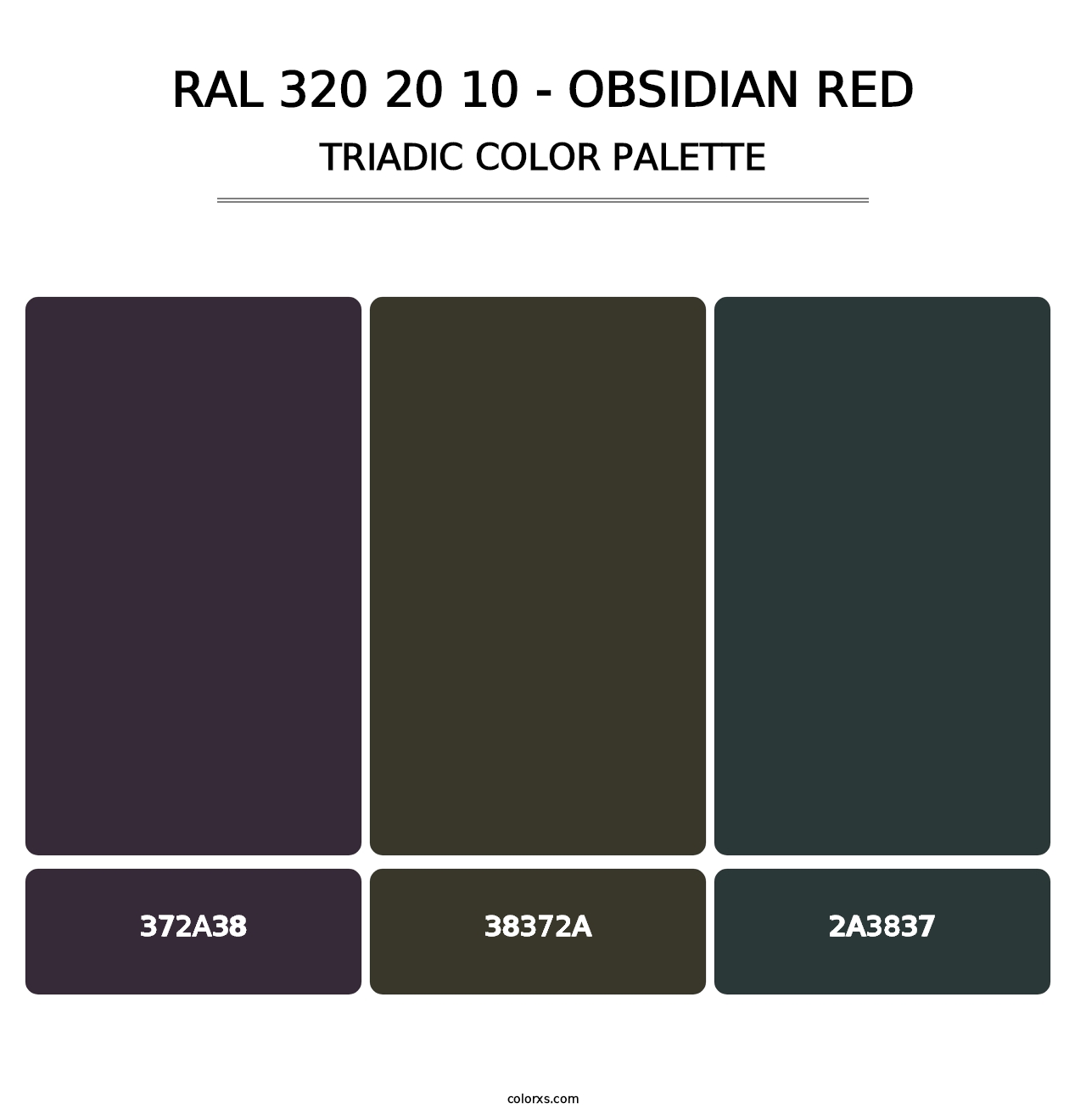 RAL 320 20 10 - Obsidian Red - Triadic Color Palette