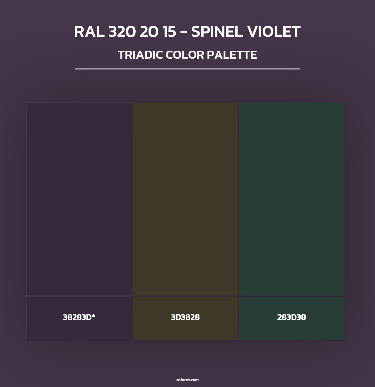 RAL 320 20 15 - Spinel Violet - Triadic Color Palette