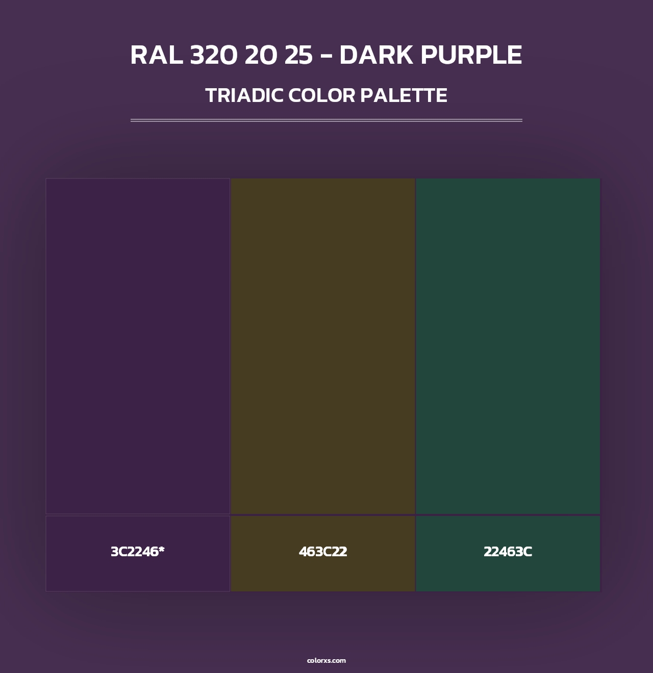 RAL 320 20 25 - Dark Purple - Triadic Color Palette