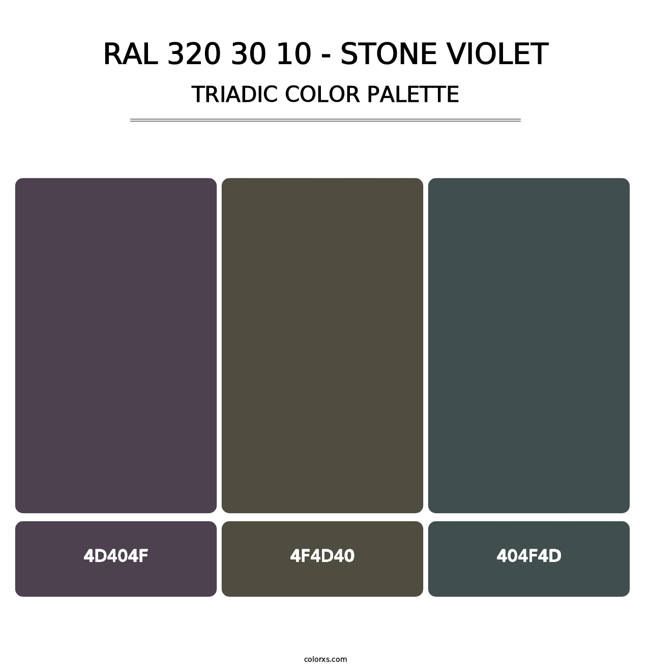 RAL 320 30 10 - Stone Violet - Triadic Color Palette