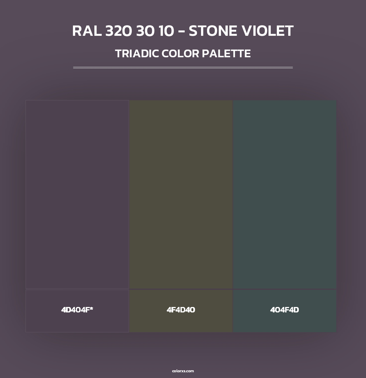 RAL 320 30 10 - Stone Violet - Triadic Color Palette