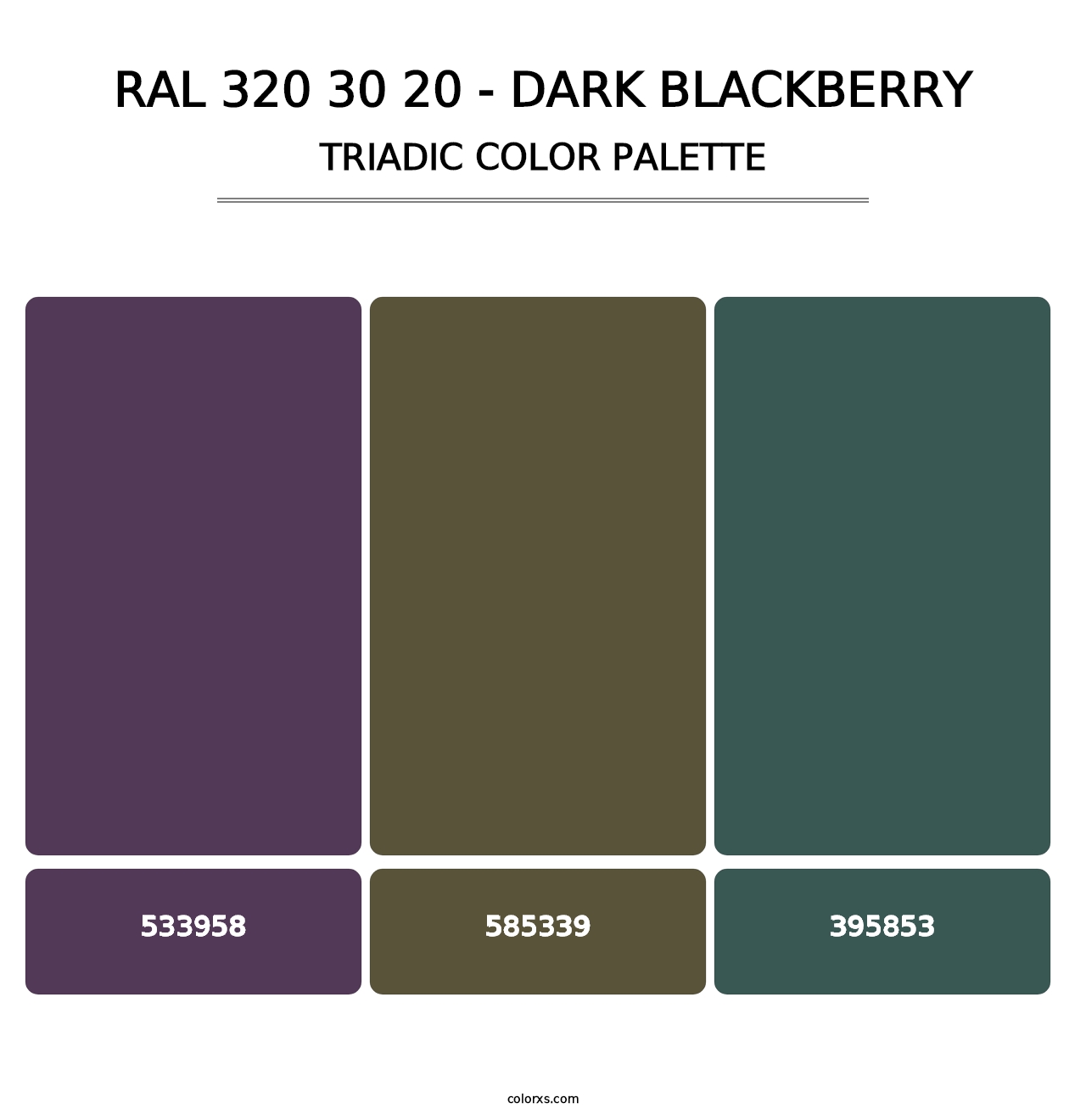 RAL 320 30 20 - Dark Blackberry - Triadic Color Palette
