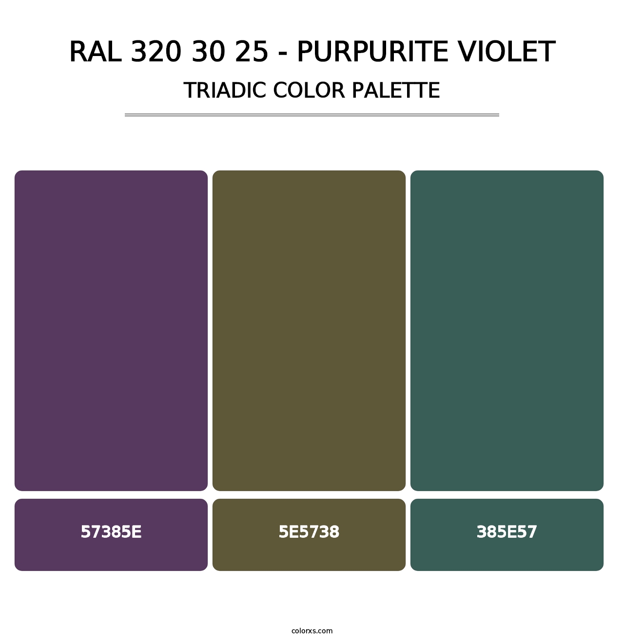 RAL 320 30 25 - Purpurite Violet - Triadic Color Palette