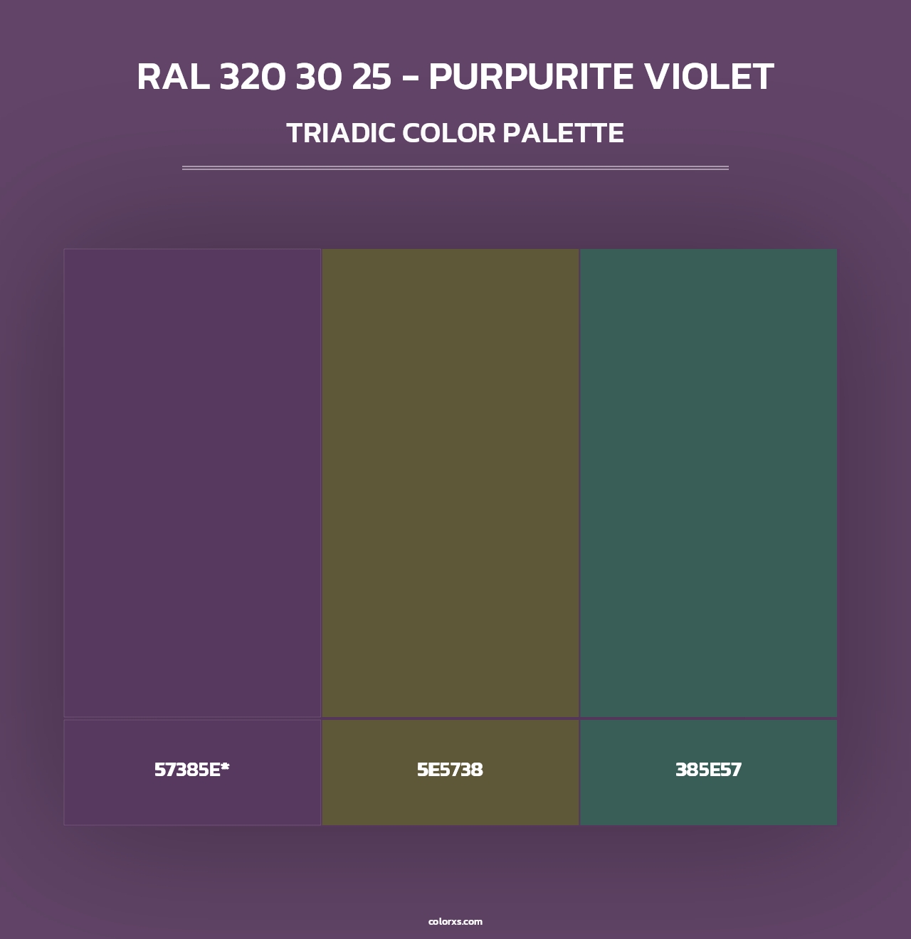 RAL 320 30 25 - Purpurite Violet - Triadic Color Palette
