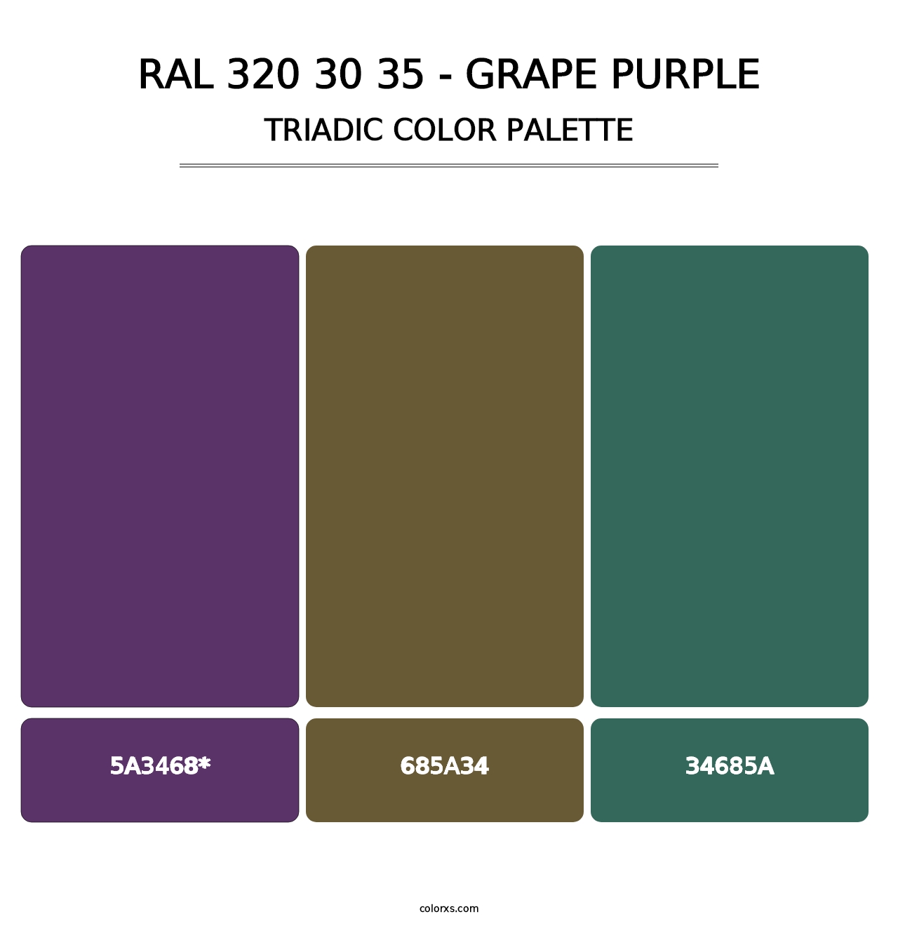 RAL 320 30 35 - Grape Purple - Triadic Color Palette
