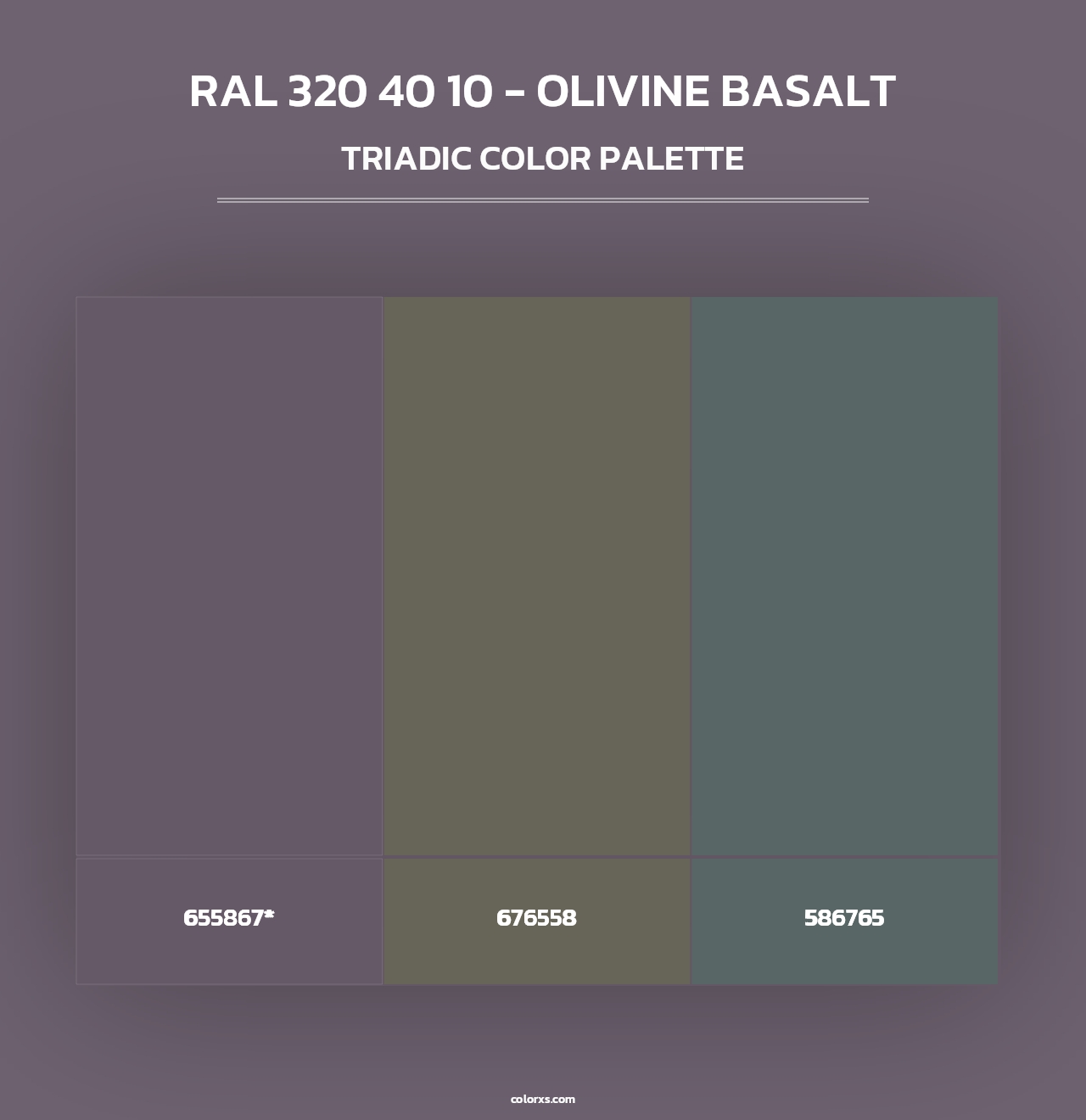 RAL 320 40 10 - Olivine Basalt - Triadic Color Palette