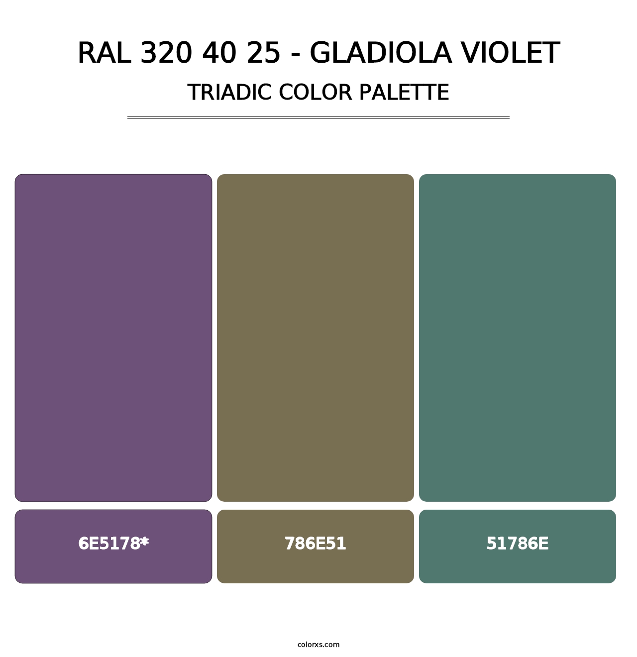 RAL 320 40 25 - Gladiola Violet - Triadic Color Palette