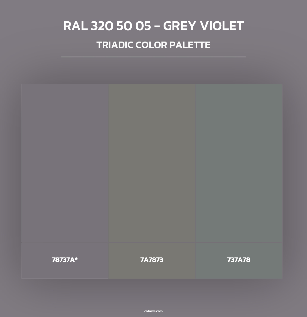 RAL 320 50 05 - Grey Violet - Triadic Color Palette