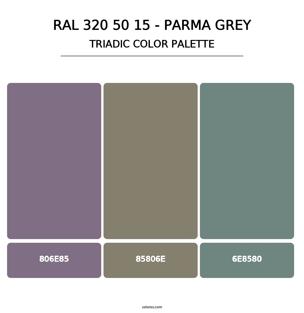 RAL 320 50 15 - Parma Grey - Triadic Color Palette
