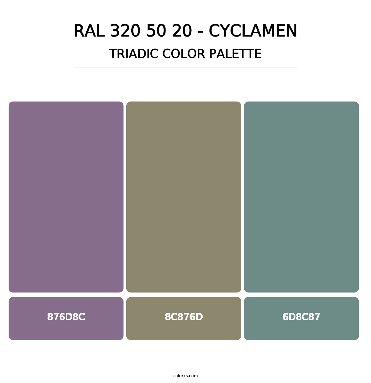 RAL 320 50 20 - Cyclamen - Triadic Color Palette