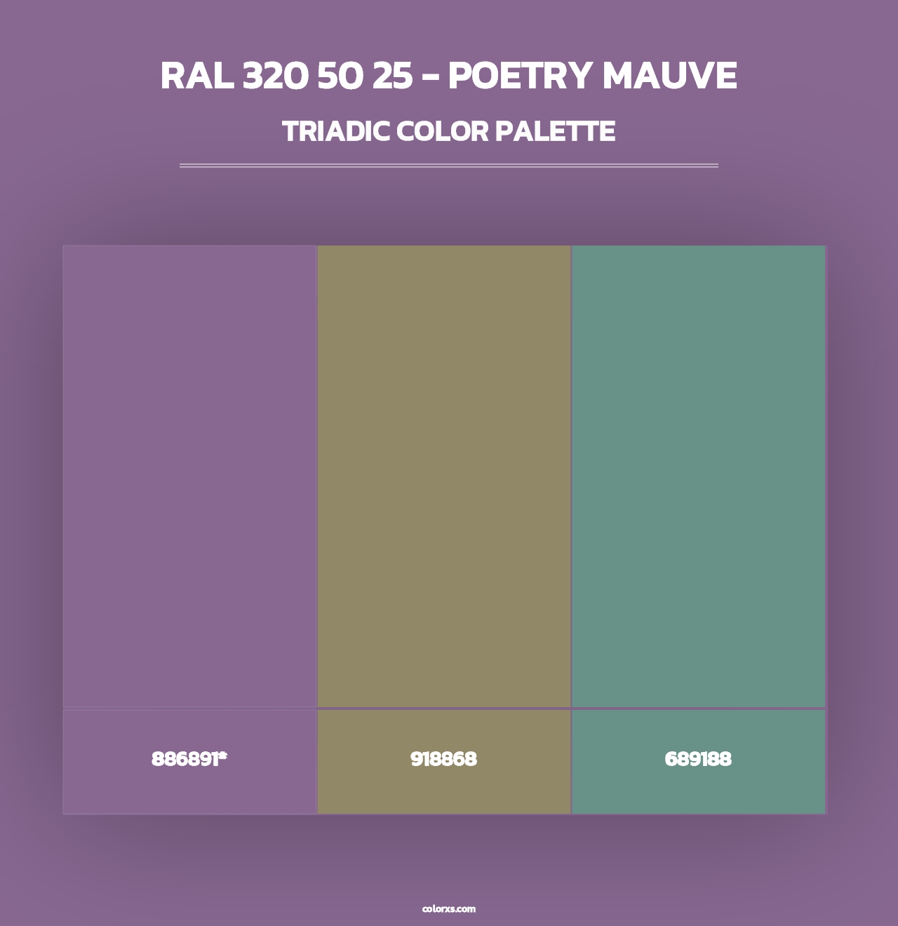RAL 320 50 25 - Poetry Mauve - Triadic Color Palette