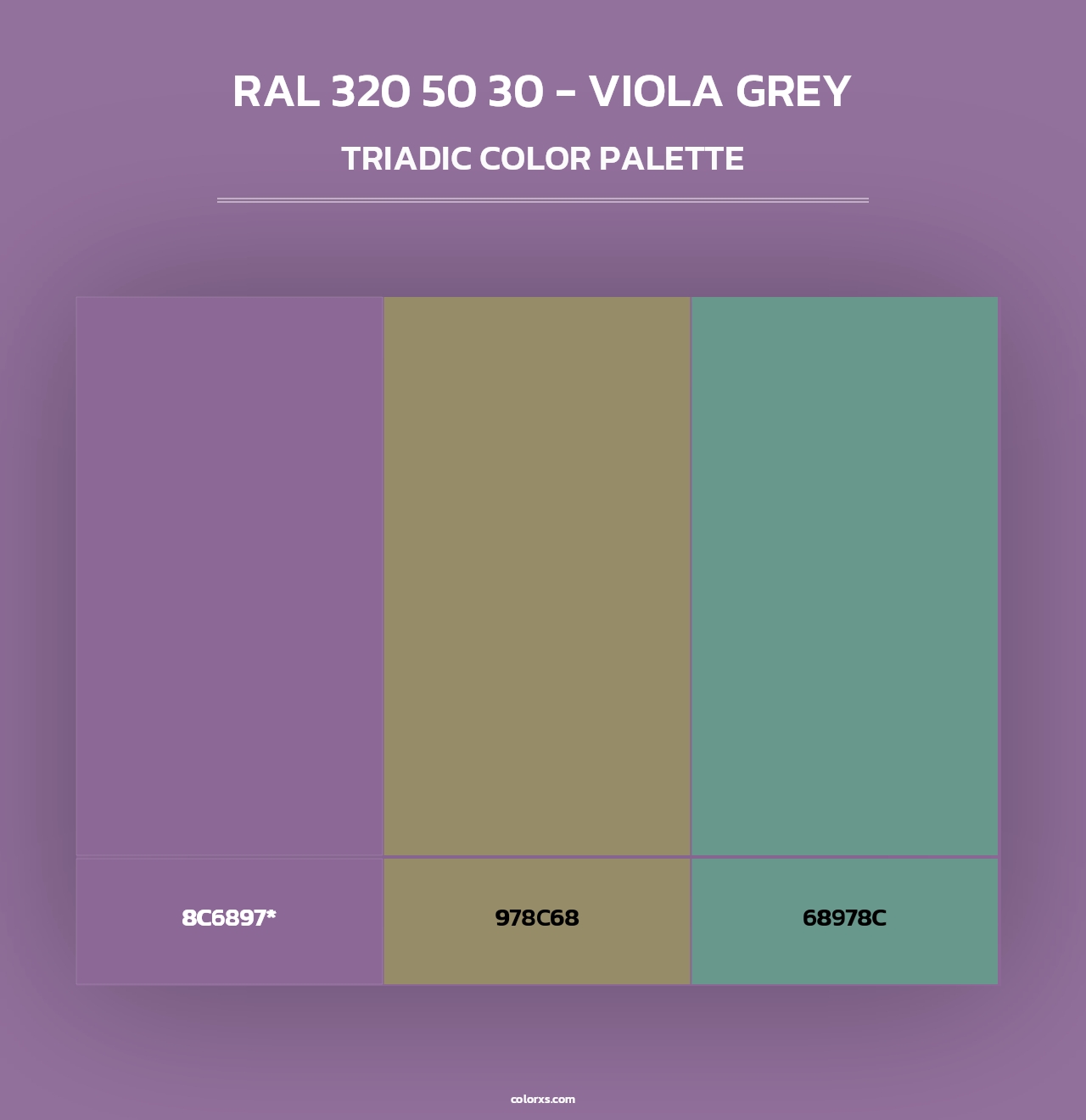 RAL 320 50 30 - Viola Grey - Triadic Color Palette