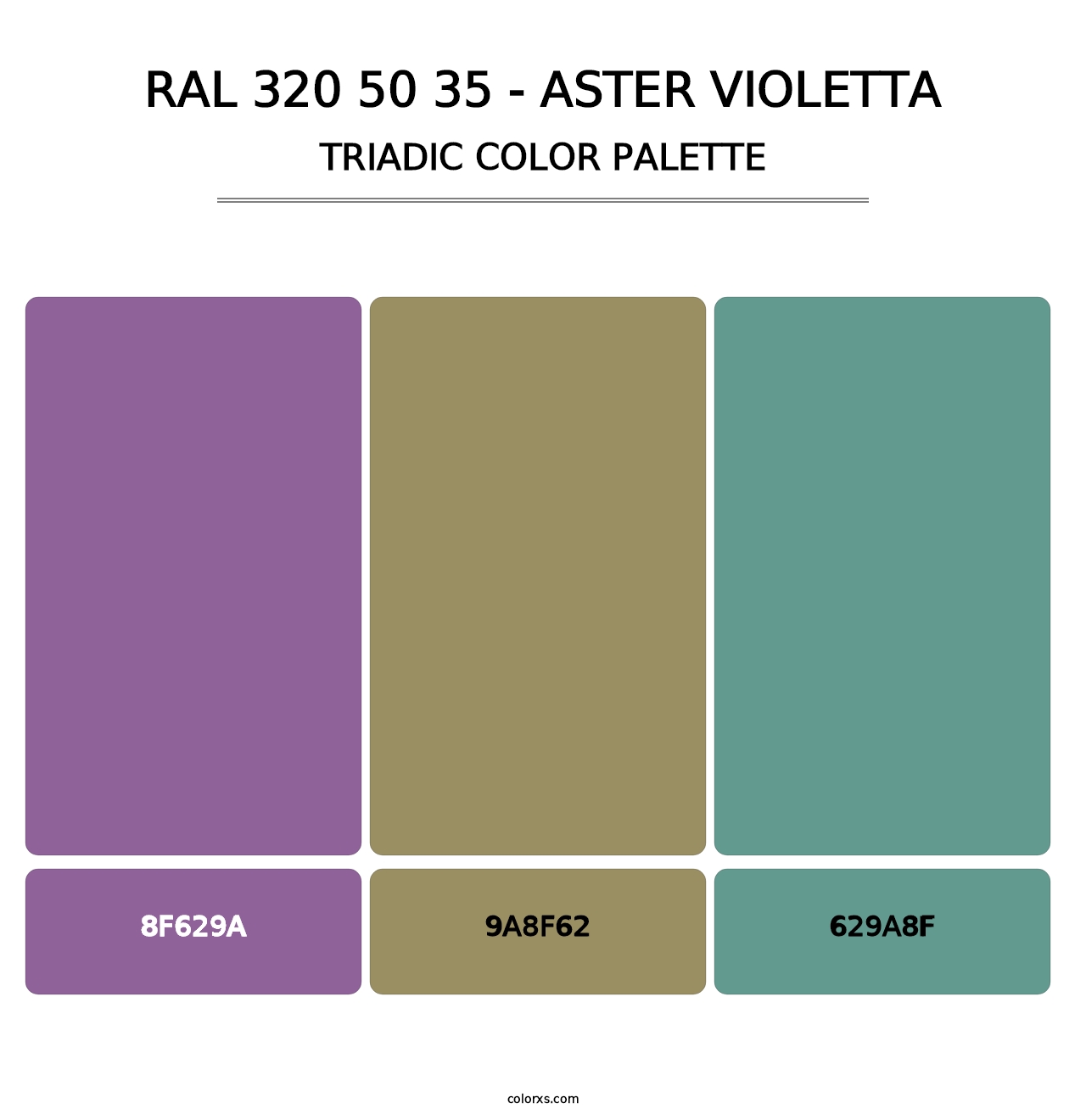 RAL 320 50 35 - Aster Violetta - Triadic Color Palette
