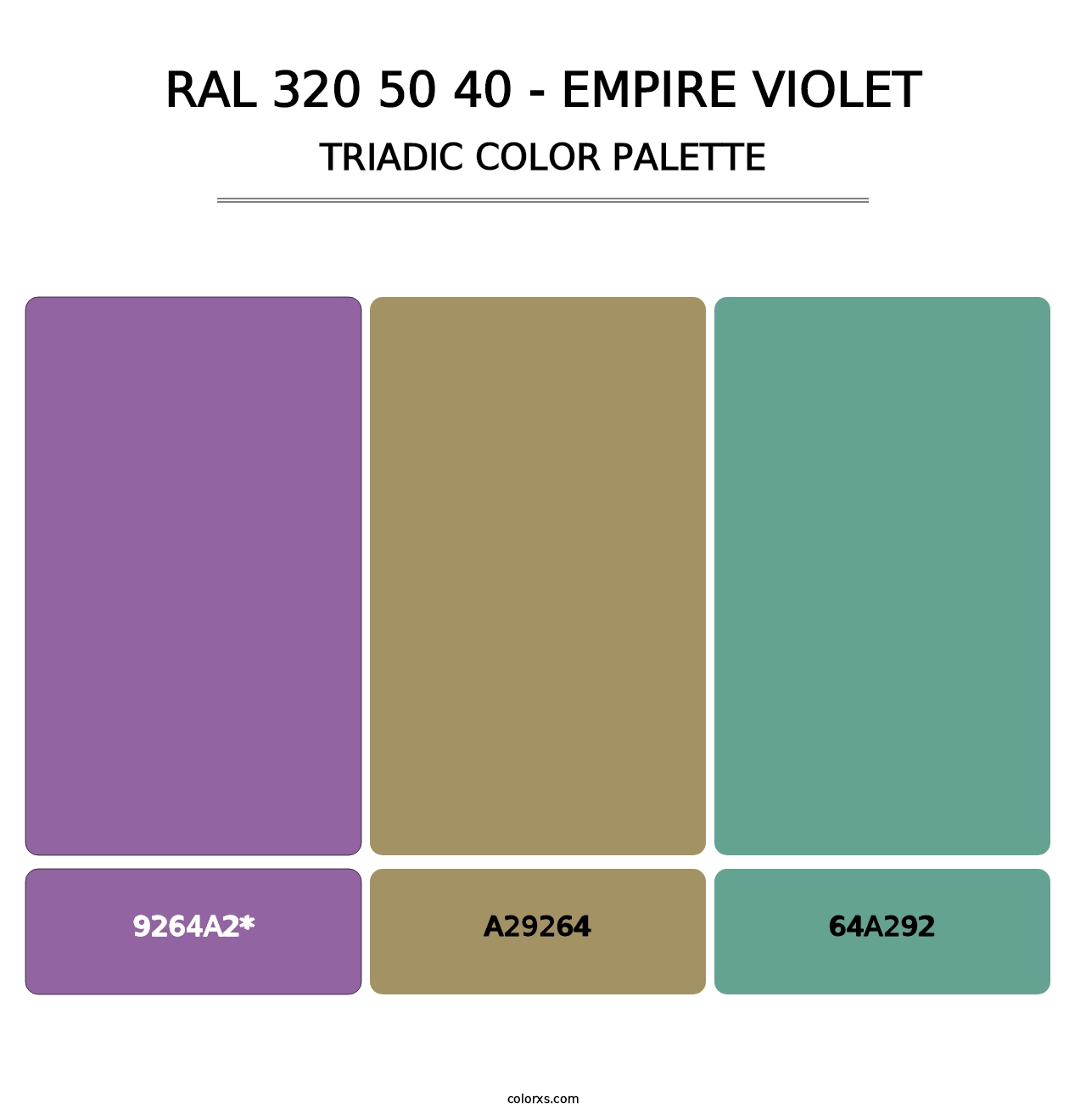 RAL 320 50 40 - Empire Violet - Triadic Color Palette