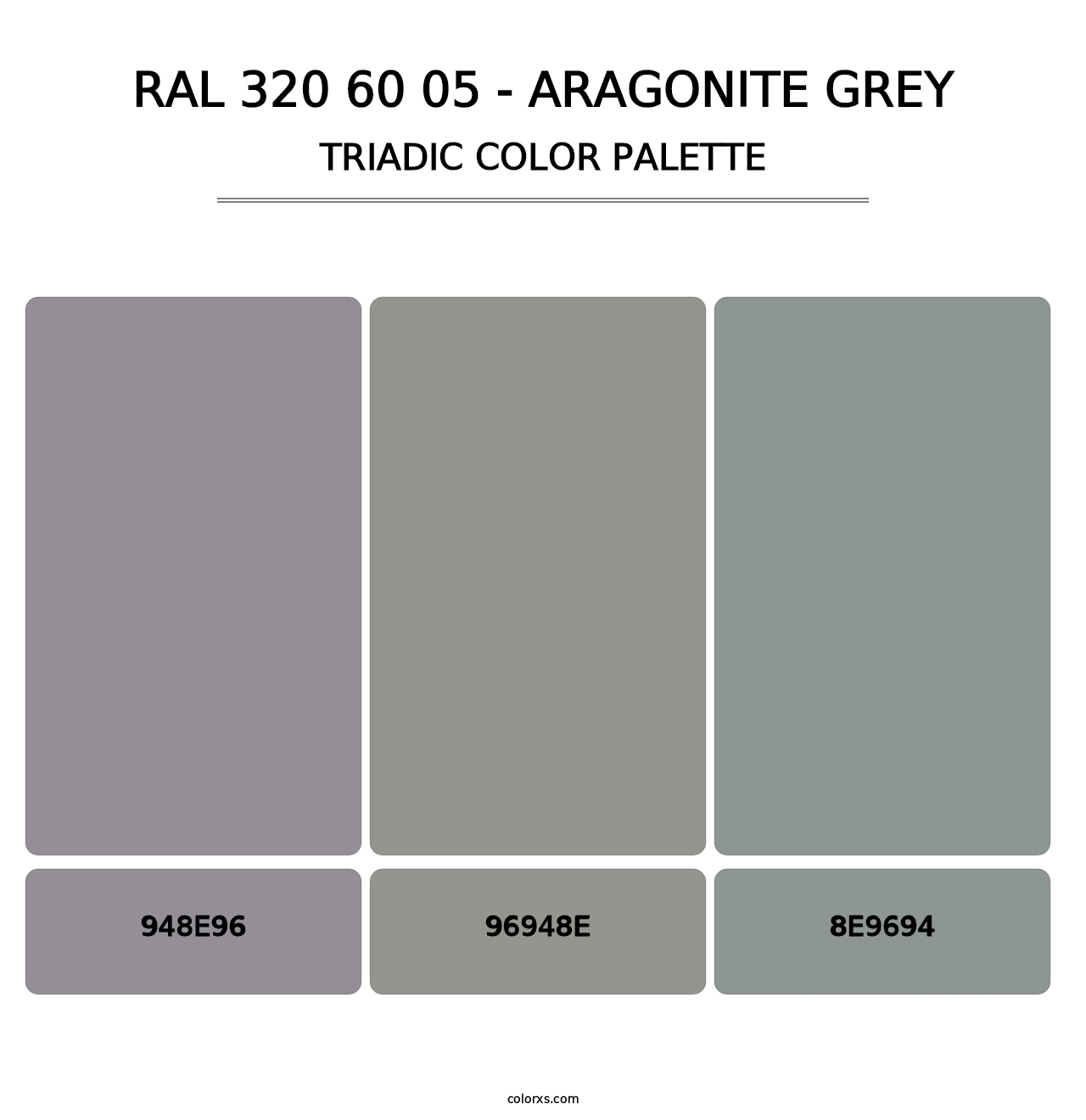 RAL 320 60 05 - Aragonite Grey - Triadic Color Palette