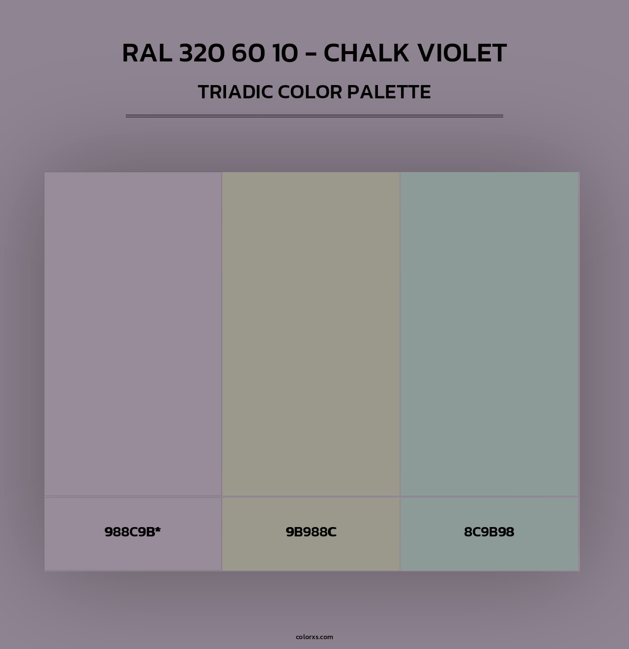 RAL 320 60 10 - Chalk Violet - Triadic Color Palette