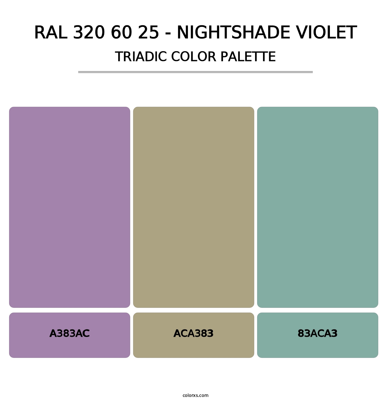 RAL 320 60 25 - Nightshade Violet - Triadic Color Palette