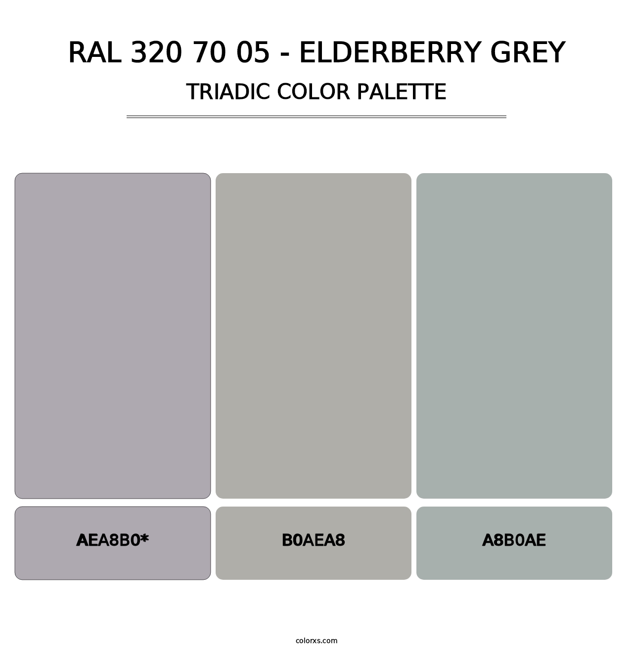 RAL 320 70 05 - Elderberry Grey - Triadic Color Palette
