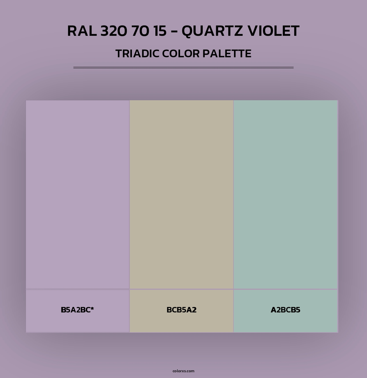 RAL 320 70 15 - Quartz Violet - Triadic Color Palette