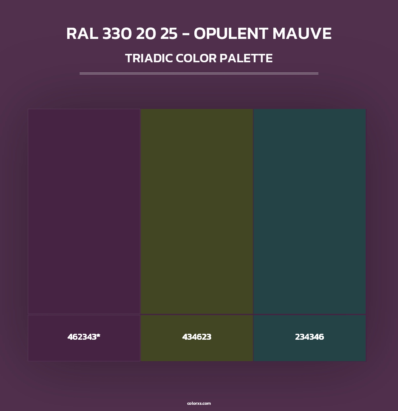 RAL 330 20 25 - Opulent Mauve - Triadic Color Palette