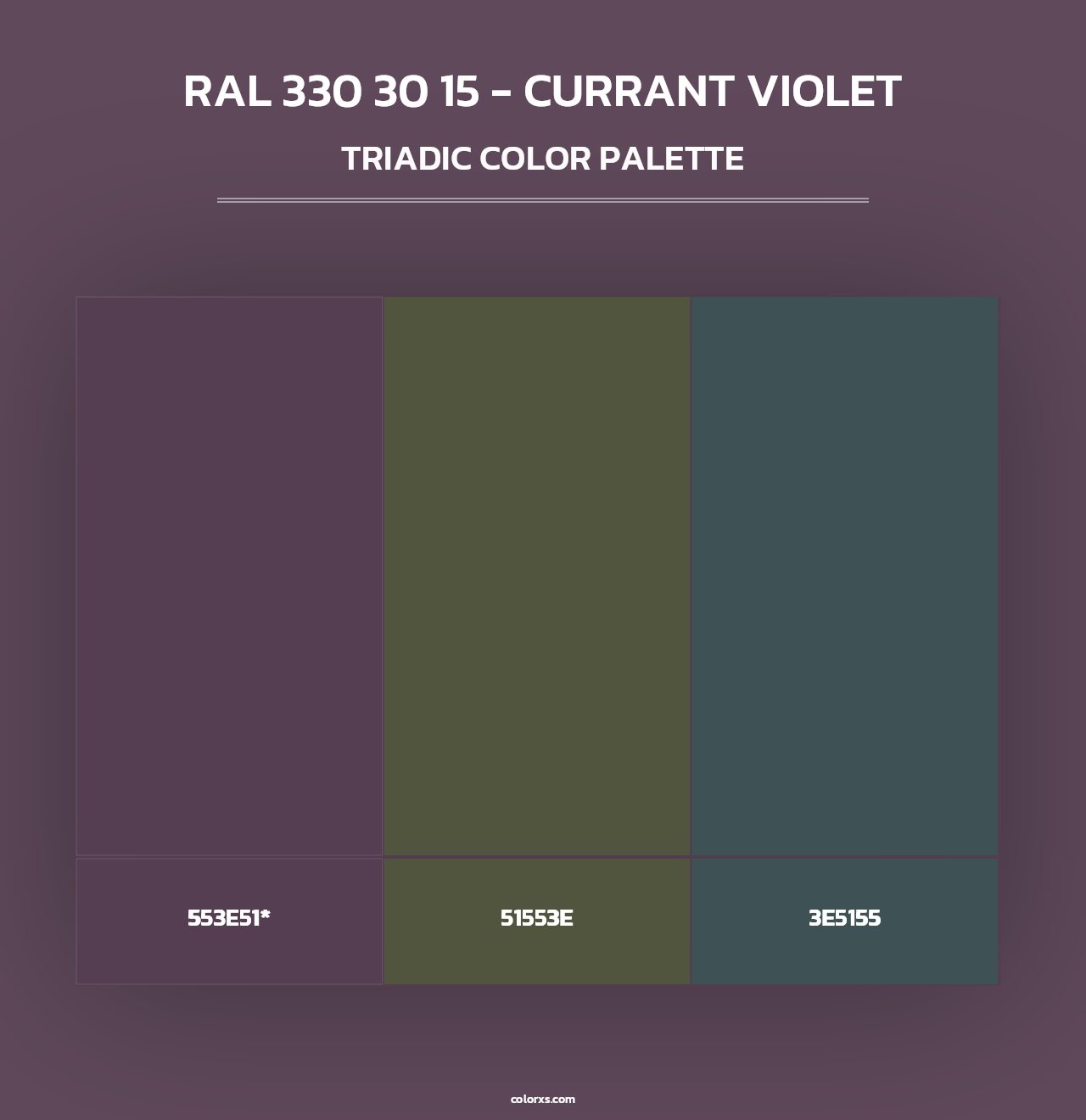 RAL 330 30 15 - Currant Violet - Triadic Color Palette