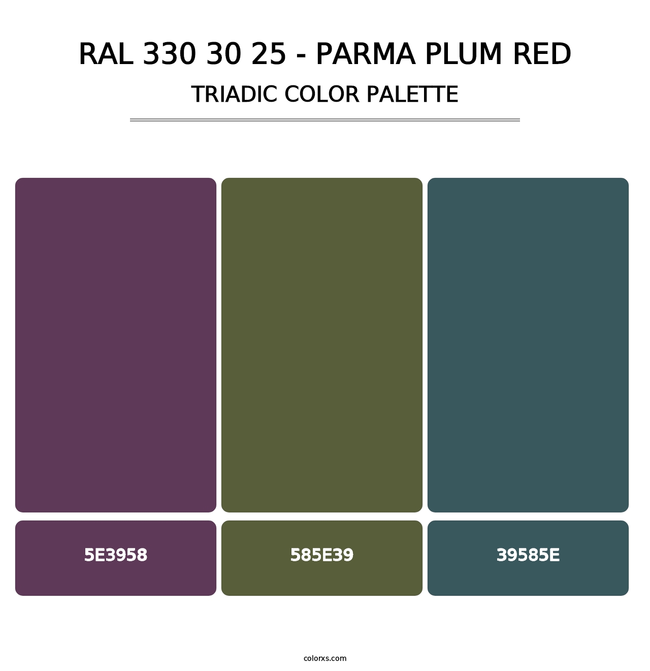 RAL 330 30 25 - Parma Plum Red - Triadic Color Palette