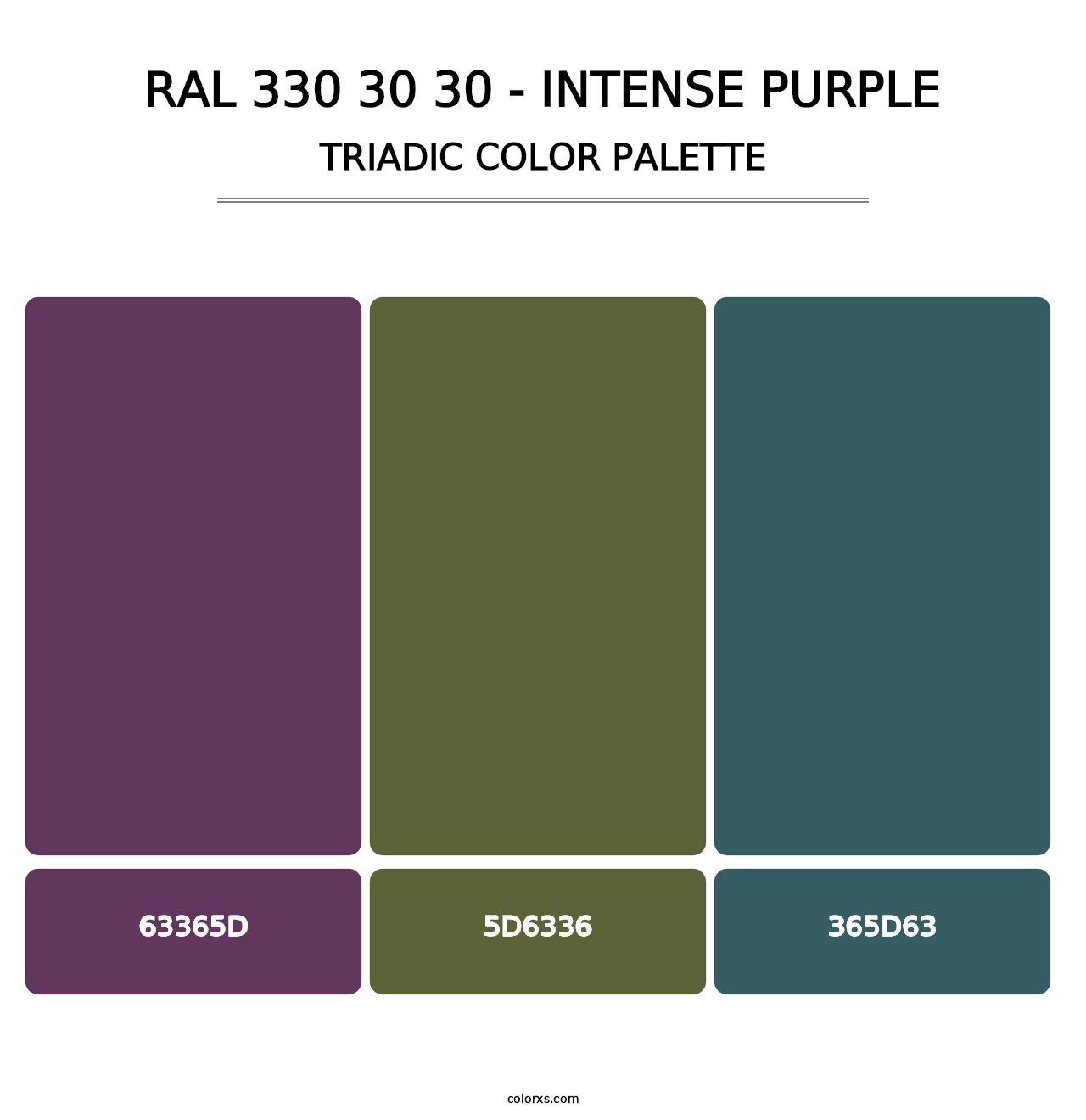 RAL 330 30 30 - Intense Purple - Triadic Color Palette