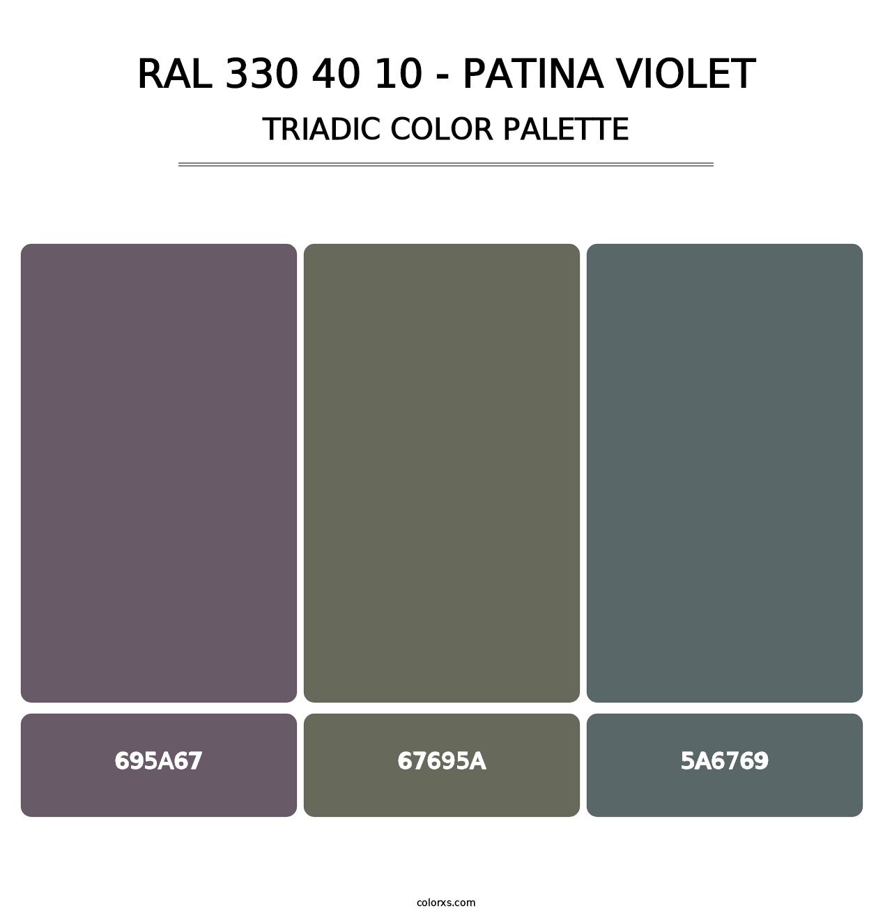 RAL 330 40 10 - Patina Violet - Triadic Color Palette