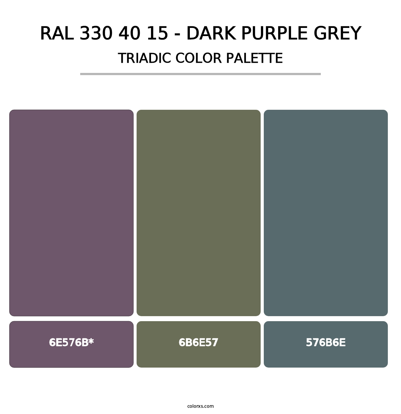 RAL 330 40 15 - Dark Purple Grey - Triadic Color Palette