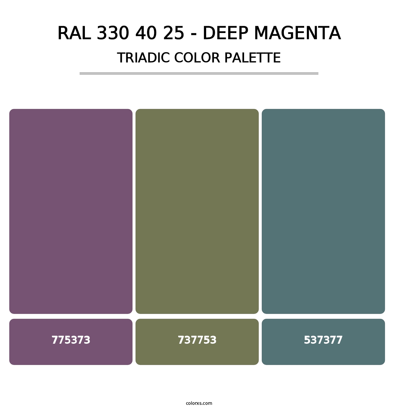 RAL 330 40 25 - Deep Magenta - Triadic Color Palette