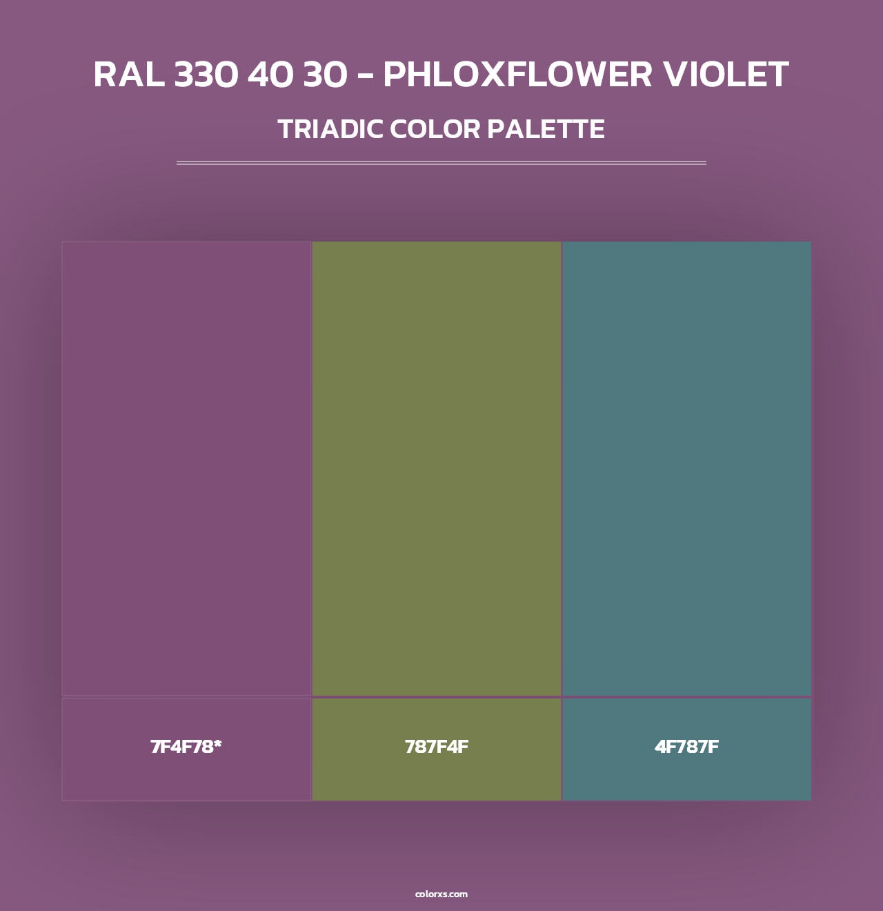 RAL 330 40 30 - Phloxflower Violet - Triadic Color Palette