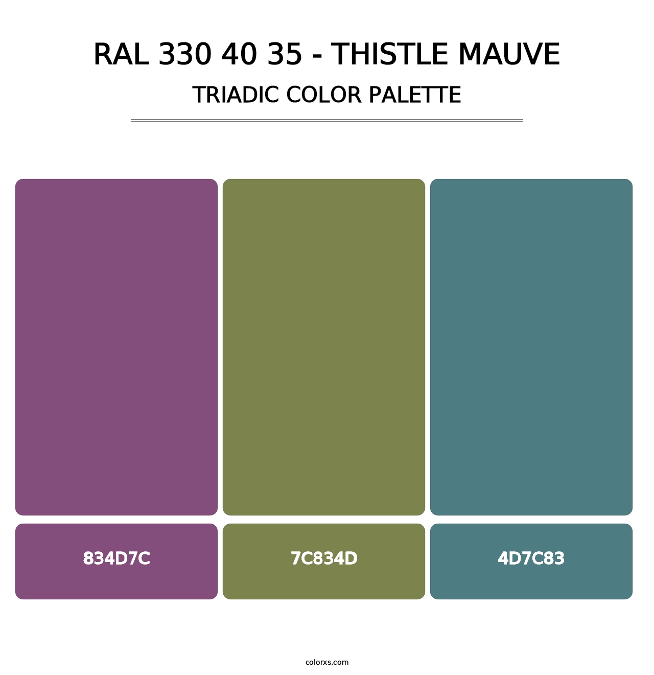 RAL 330 40 35 - Thistle Mauve - Triadic Color Palette