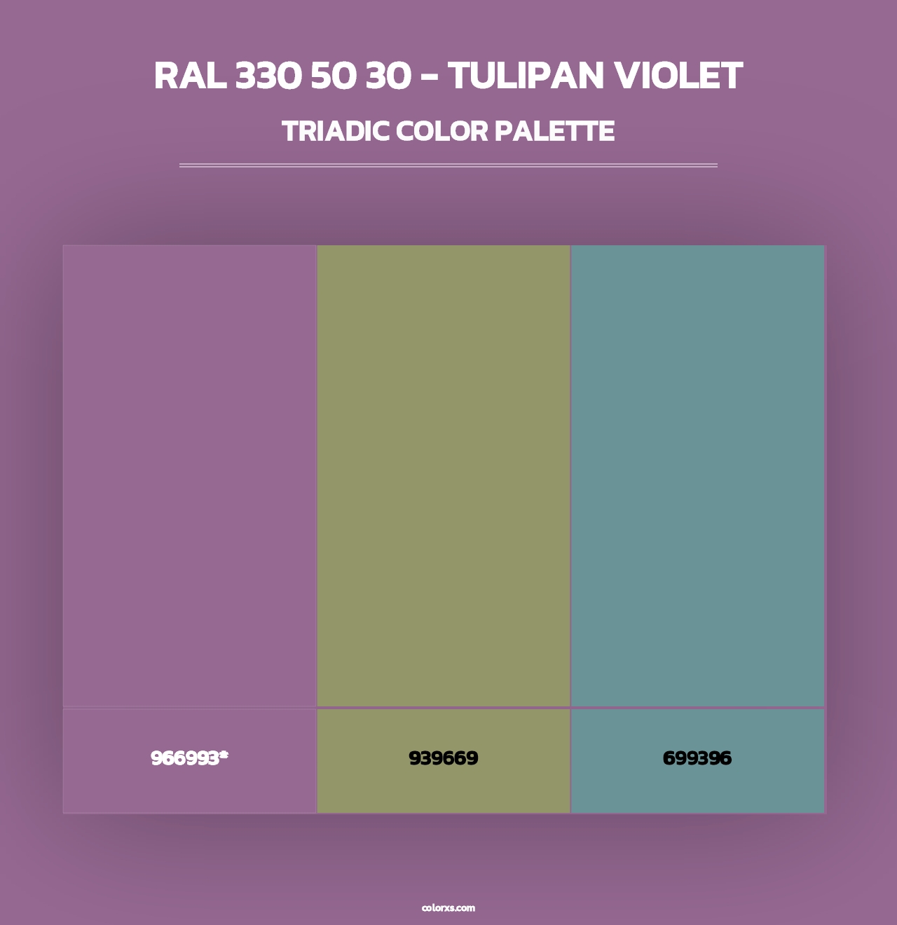 RAL 330 50 30 - Tulipan Violet - Triadic Color Palette