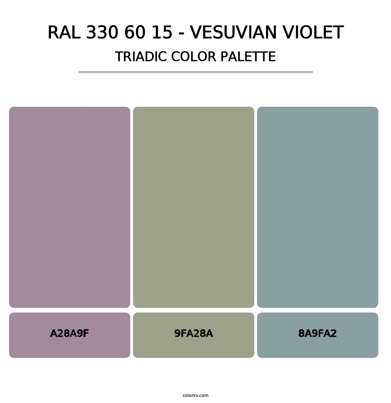 RAL 330 60 15 - Vesuvian Violet - Triadic Color Palette