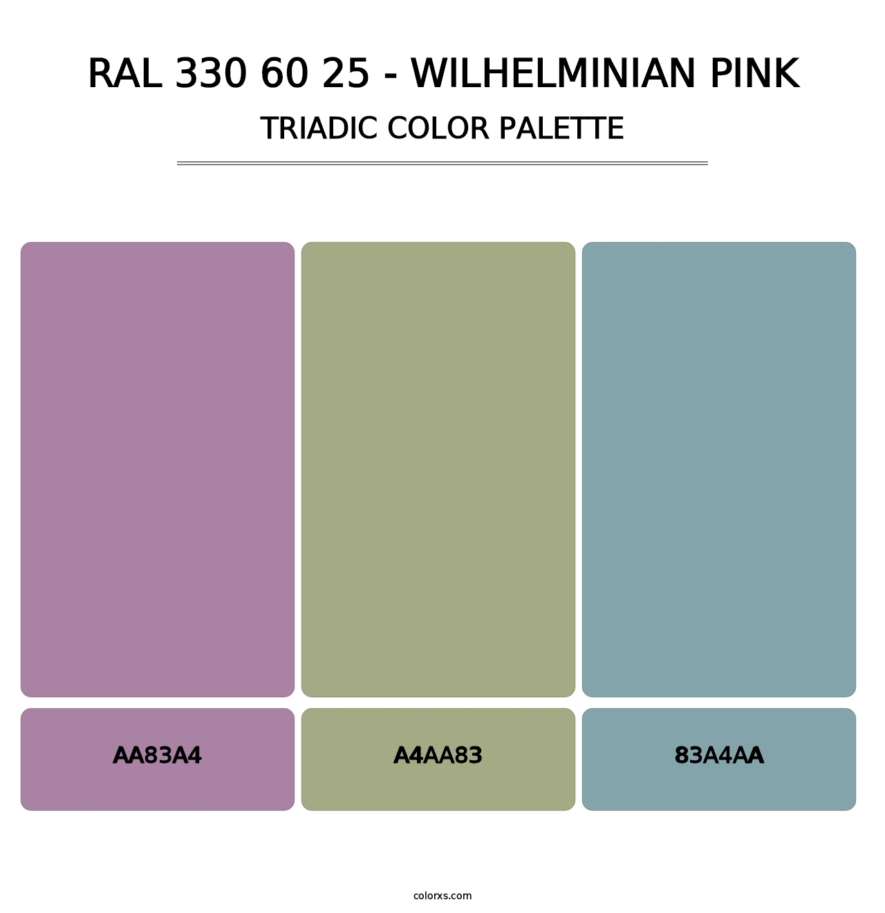 RAL 330 60 25 - Wilhelminian Pink - Triadic Color Palette
