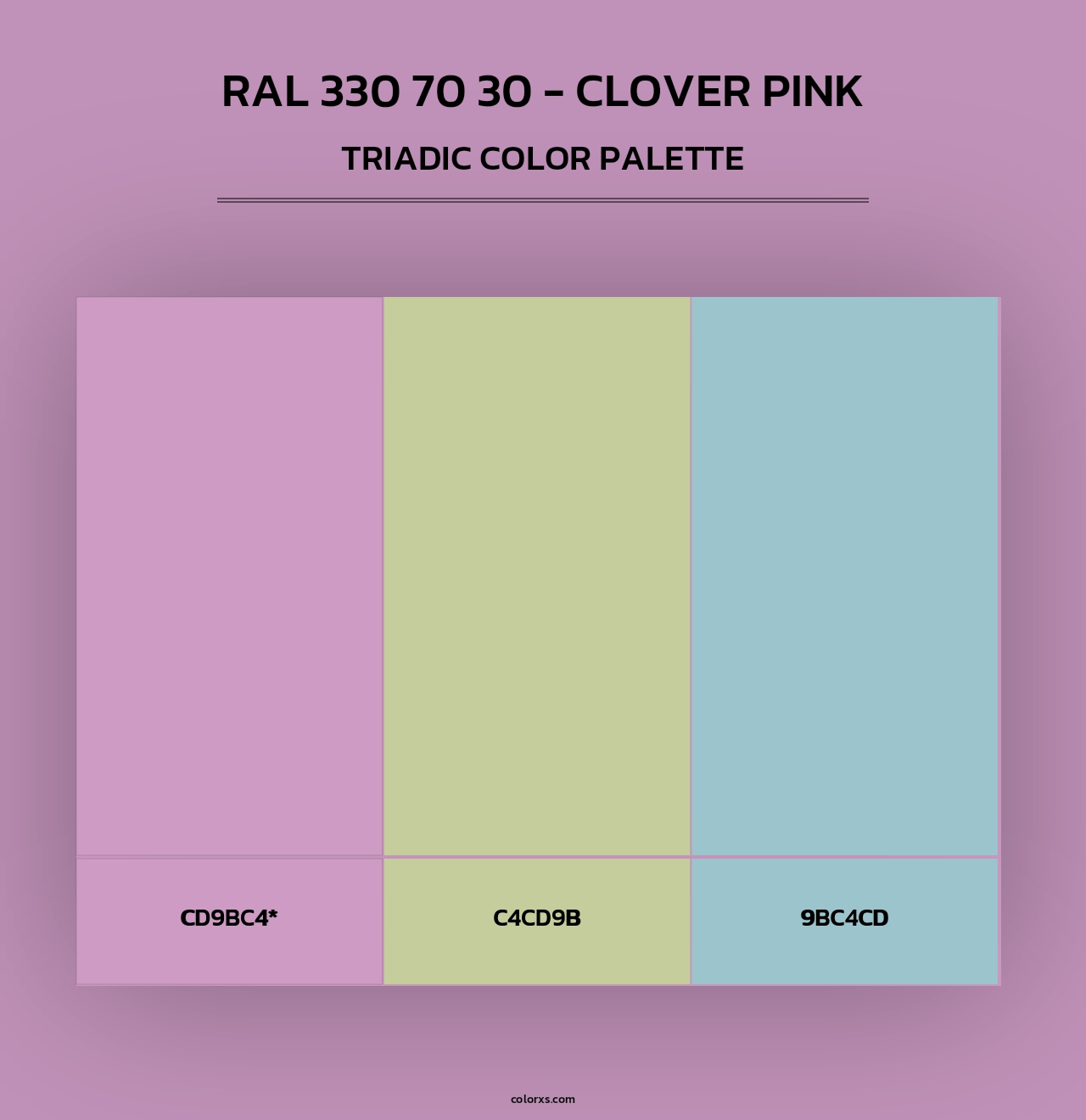 RAL 330 70 30 - Clover Pink - Triadic Color Palette