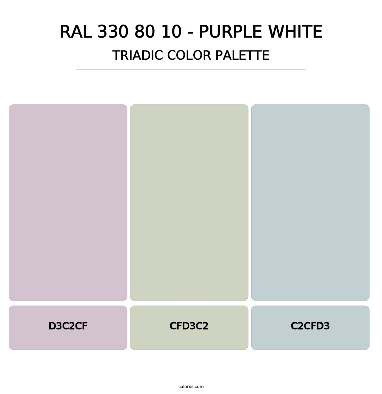RAL 330 80 10 - Purple White - Triadic Color Palette