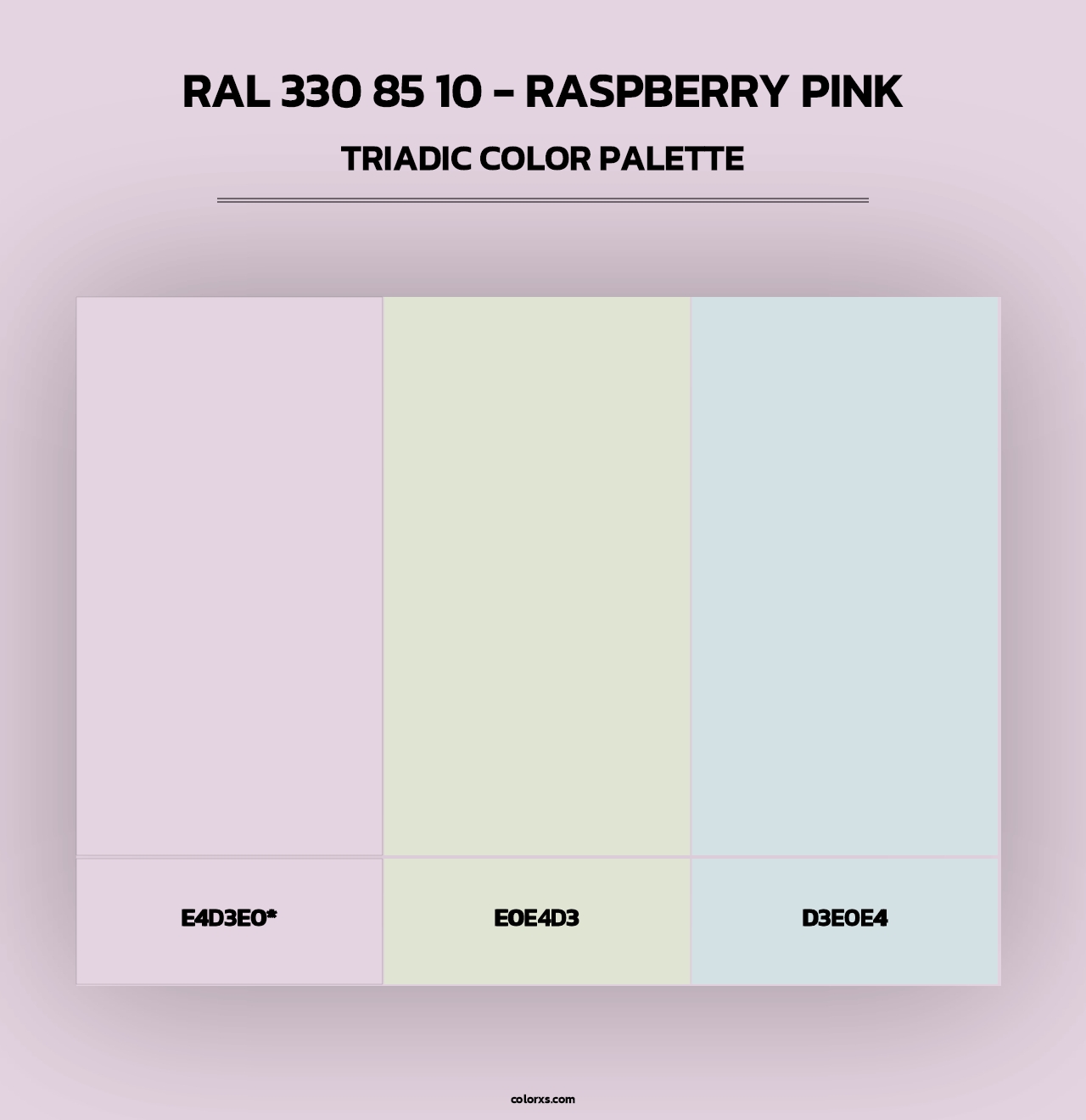 RAL 330 85 10 - Raspberry Pink - Triadic Color Palette