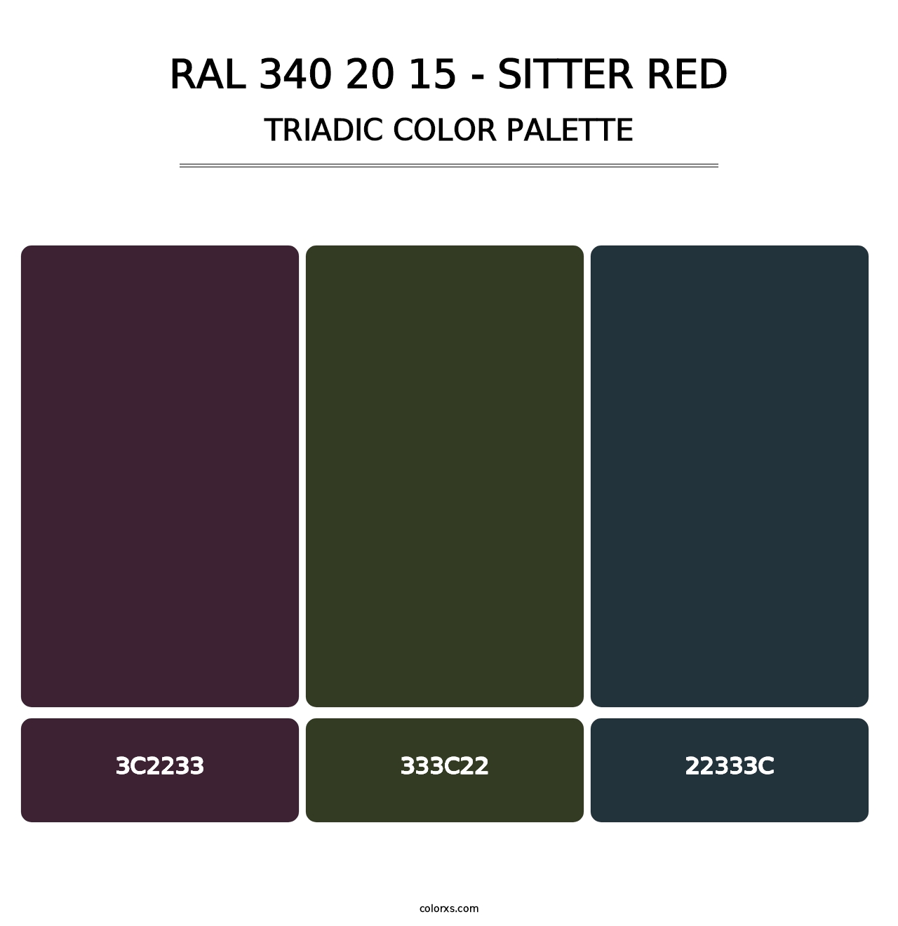 RAL 340 20 15 - Sitter Red - Triadic Color Palette