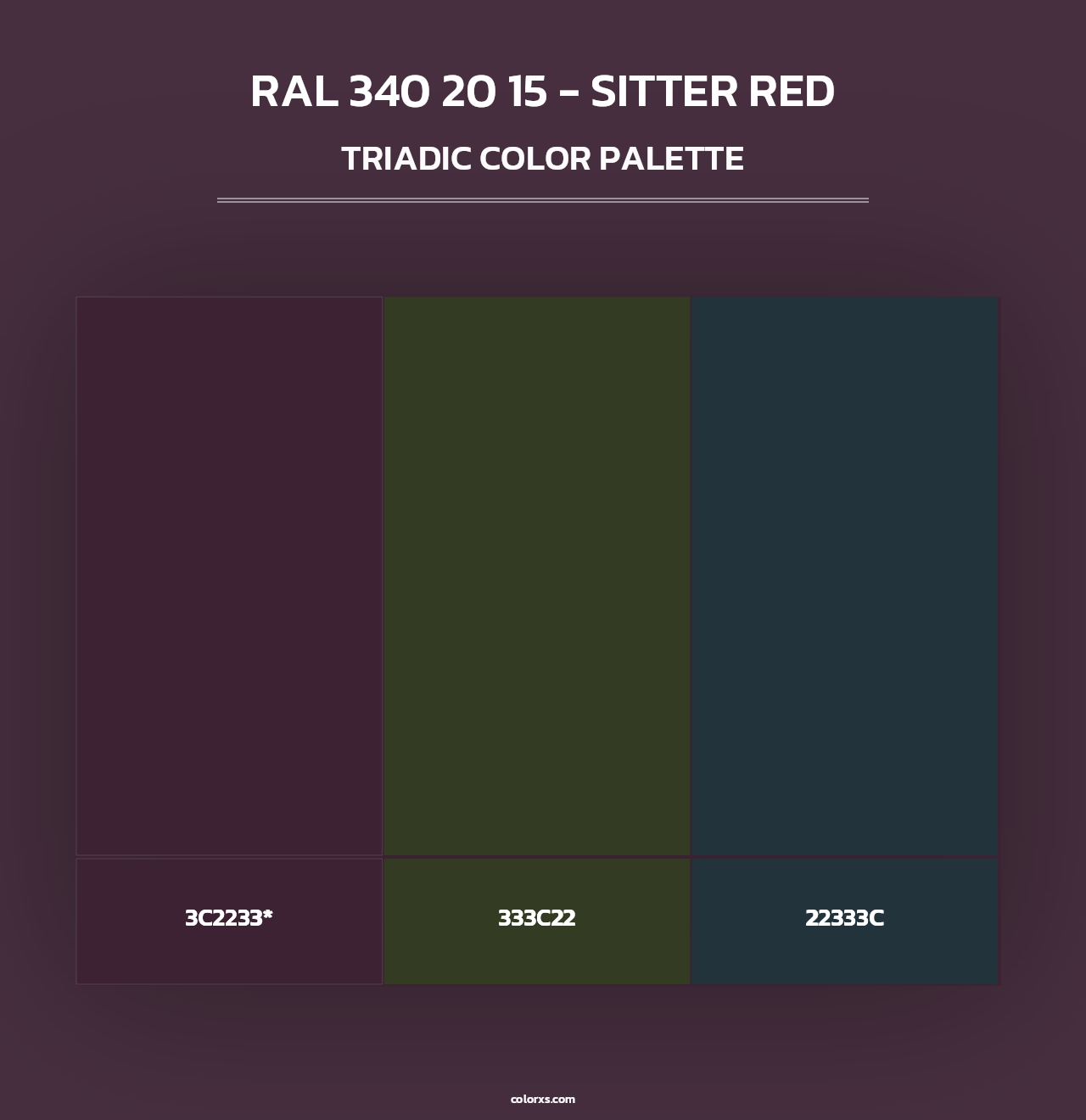 RAL 340 20 15 - Sitter Red - Triadic Color Palette