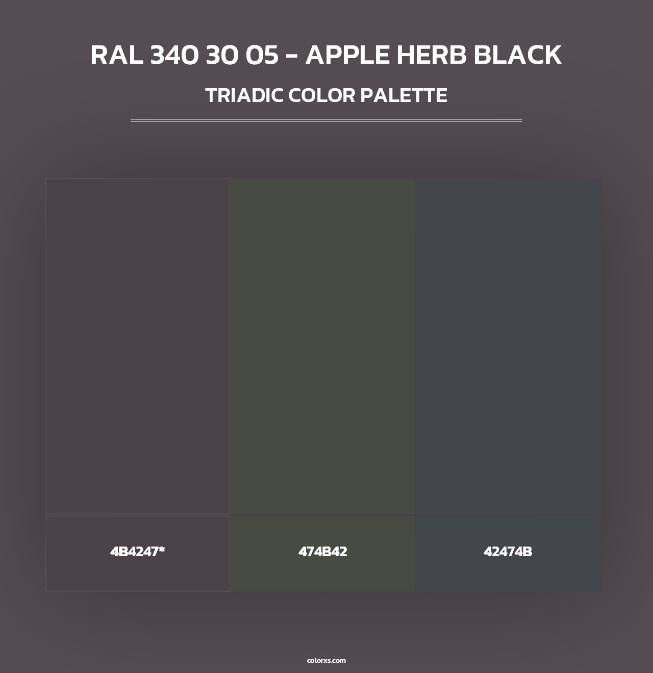 RAL 340 30 05 - Apple Herb Black - Triadic Color Palette
