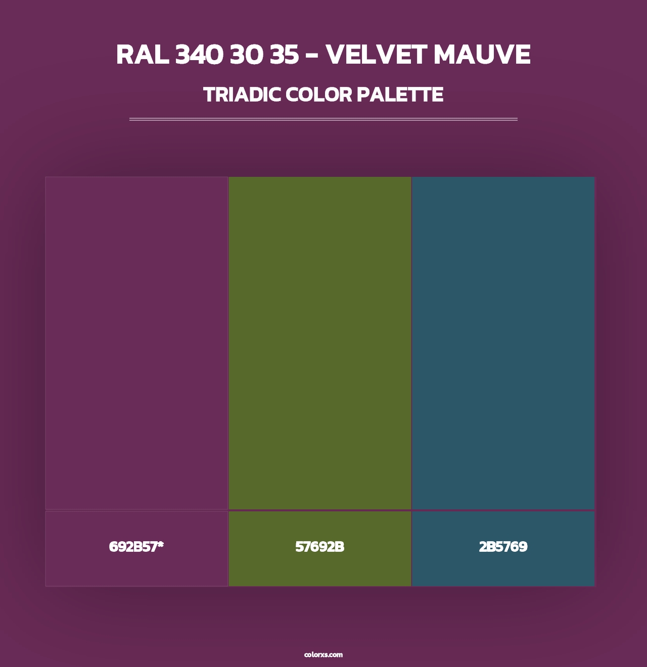 RAL 340 30 35 - Velvet Mauve - Triadic Color Palette