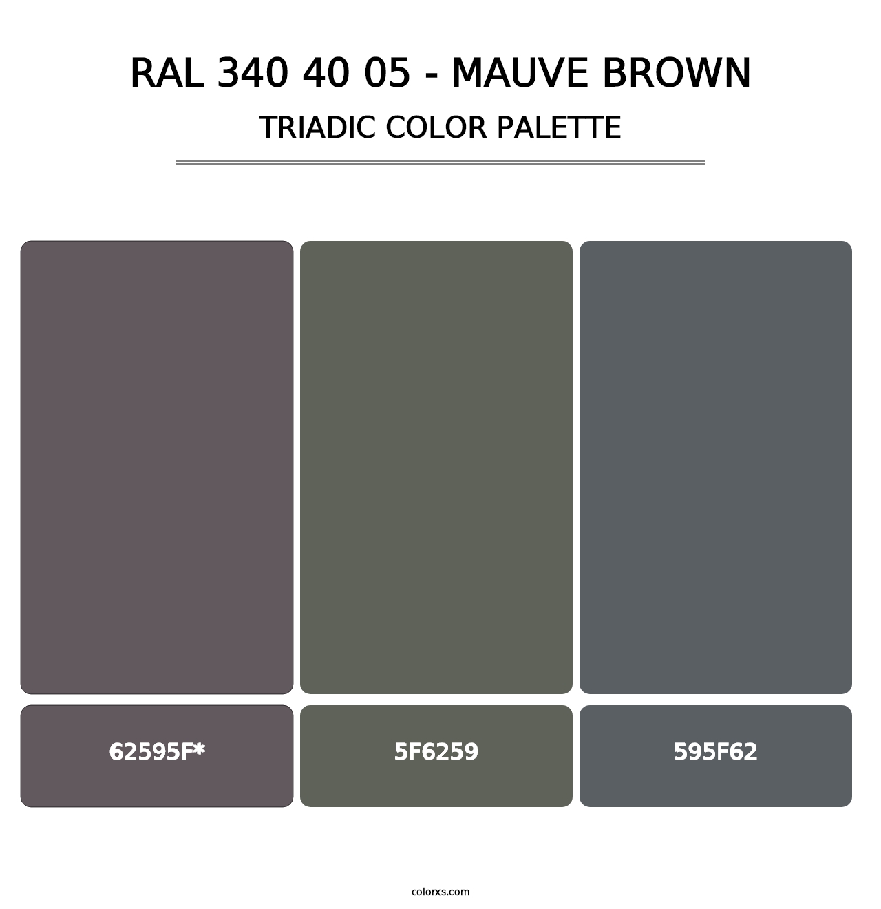 RAL 340 40 05 - Mauve Brown - Triadic Color Palette
