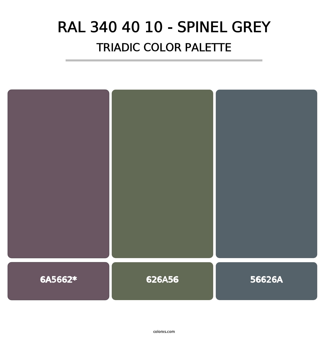 RAL 340 40 10 - Spinel Grey - Triadic Color Palette