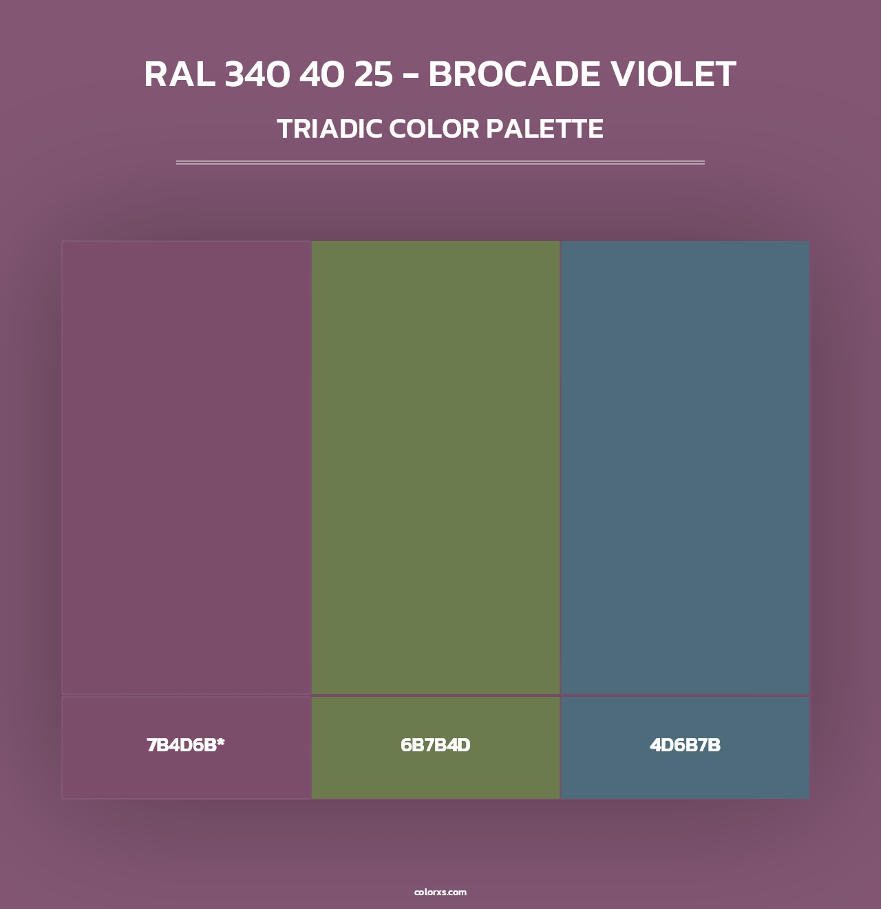 RAL 340 40 25 - Brocade Violet - Triadic Color Palette