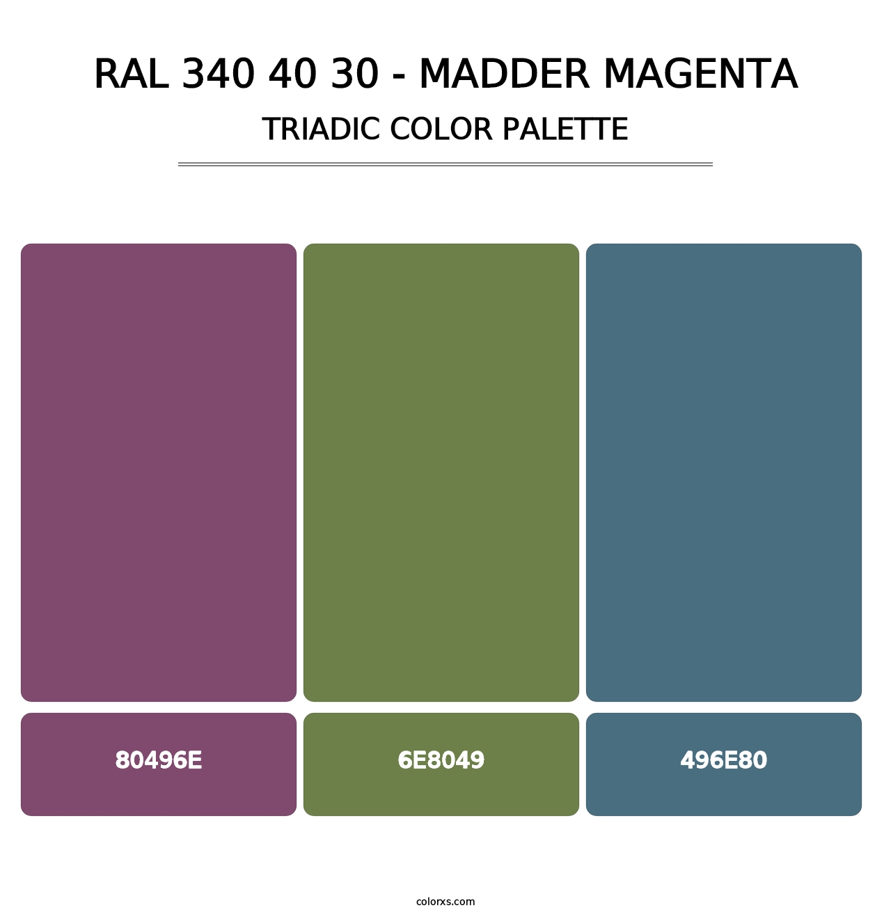 RAL 340 40 30 - Madder Magenta - Triadic Color Palette